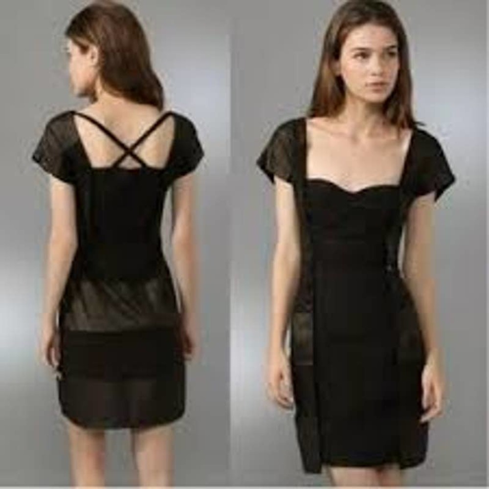 Marc by Marc Jacobs Women's Bustier Dress S Black Gold Striped Button Side EUC!